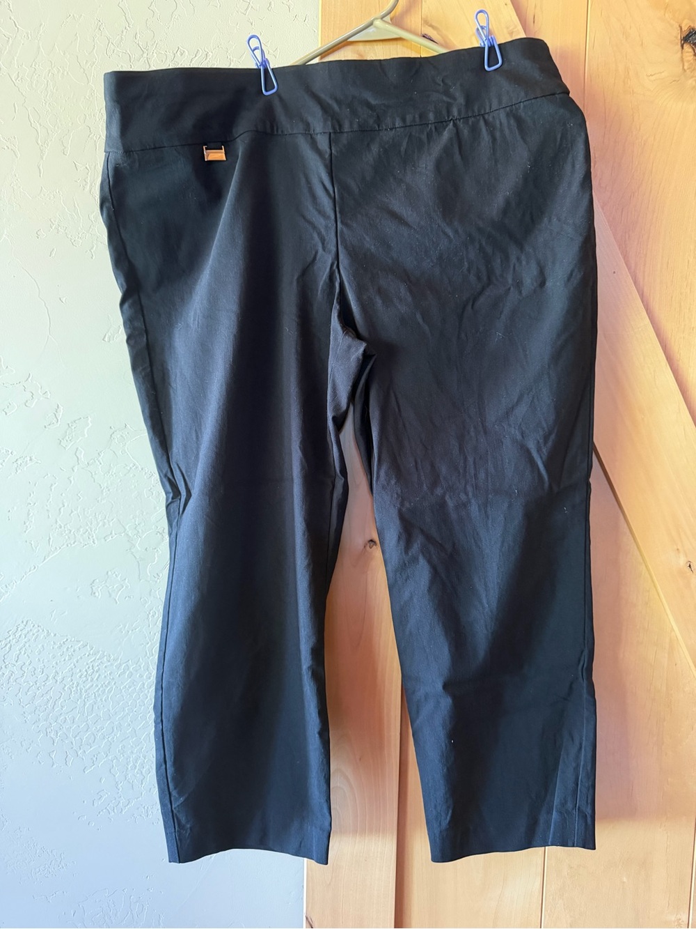 Women's Black Crop Dress Pants - Classic Pull-On Style
